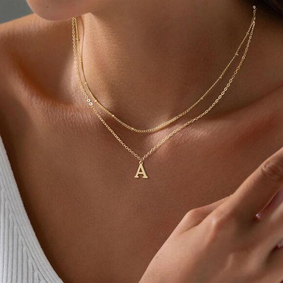 Elegant 14K Gold Plated Initial Necklace for Women – Personalized A-Z Pendant - Picture 4 of 6